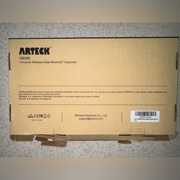 Arteck Bluetooth Keyboard (HB086) – Slim, Rechargeable + Wireless - Picture 2 of 3